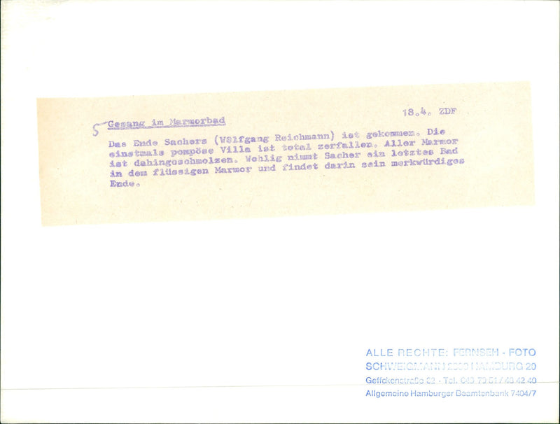 1981 MARUD BLOOD GANG MARROSBAD DES ENDE SACHER REICHMANN HAS COME - Vintage Photograph