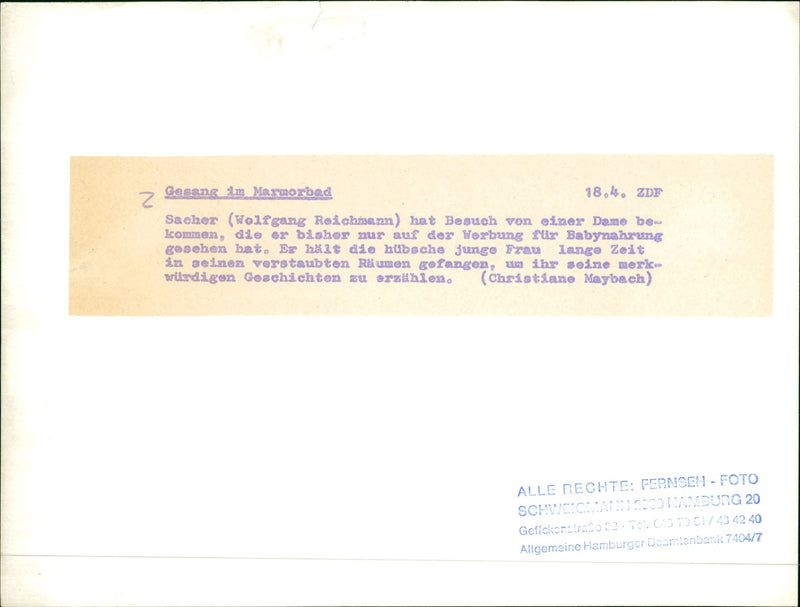 MARUD BLOOD SACHER WOLFGANG REICHMANN HAS COME VISIT LADY WHO - Vintage Photograph