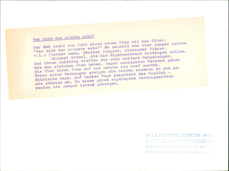 CURRENTLY SHOOTING NEW FILM ENTITLED WHO MICHAEL - Vintage Photograph