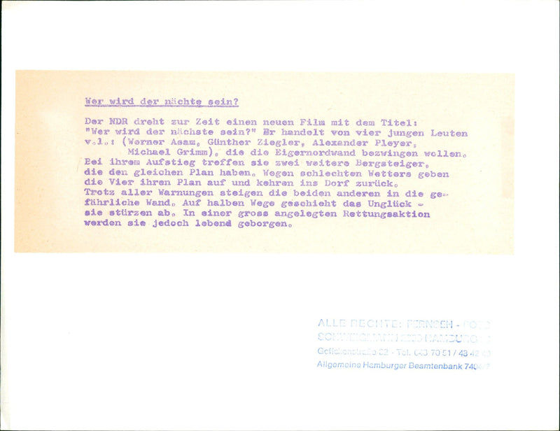 CURRENTLY SHOOTING NEW FILM ENTITLED WHO MICHAEL - Vintage Photograph