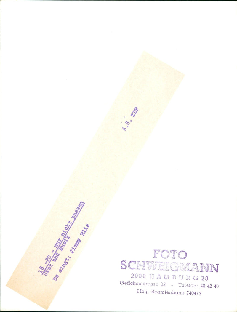 THUS JUST DONT PASSAN SKAT AND MUSIC SINGS JIMMY ELIS - Vintage Photograph