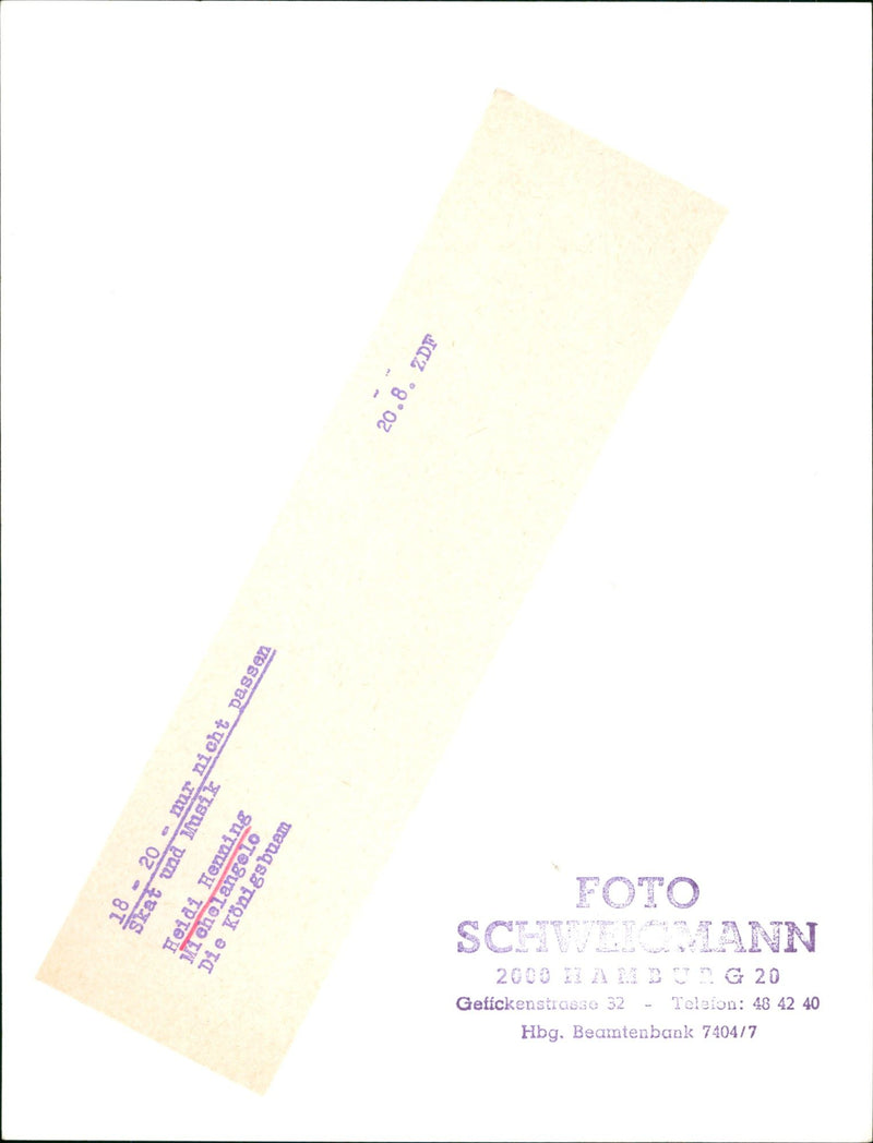 THUS NOT FIT AND MUSIC HOIDI HENNING CHELANGELO KONIGSBUEM OLOJ - Vintage Photograph