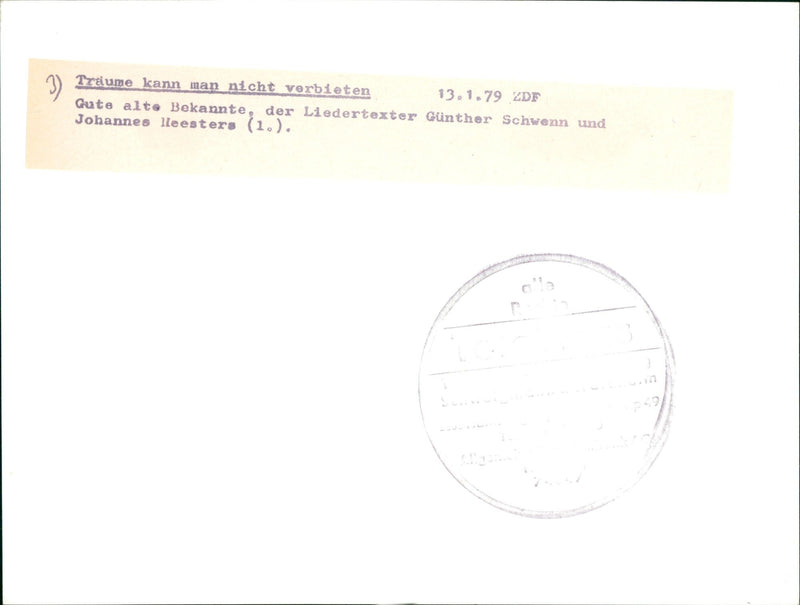 1979 VERBTEN SIUME CAN NOT BRANED OLD ACQUAINTANCES SONGWRITERS - Vintage Photograph