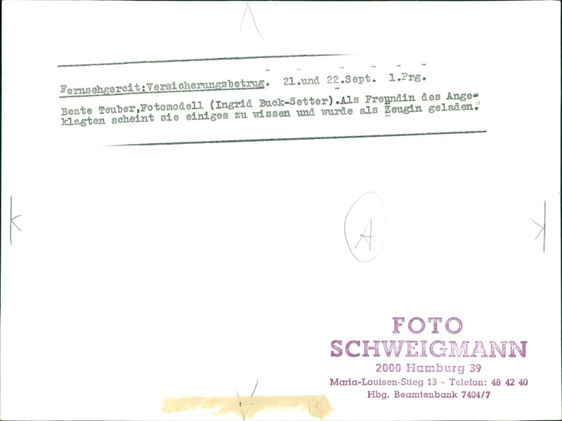 COURT JUSTICE EUROPEAN COMMUNITIES PRG PATE TEUBER MODEL INGRIA BUCK - Vintage Photograph