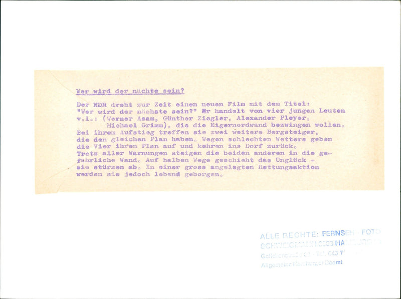 CURRENTLY SHOOTING NEW FILM ENTITLED WHO MICHAEL - Vintage Photograph