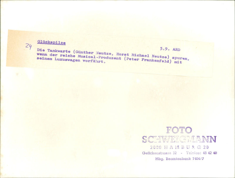 REFUELING TRACES WHEN RICH MUSICAL PRODUCER PETER FRANKENFEL MICHAEL - Vintage Photograph