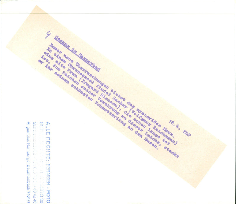 MARUD BLOOD EAR FLESH SACHER WOLFGANG REICHMANN FIND OLD WOMAN IRM - Vintage Photograph