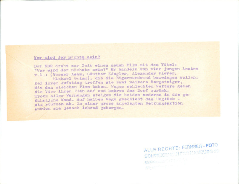 DOM CURRENTLY SHOOTING NEW FILM ENTITLED NWHO MICHAEL - Vintage Photograph