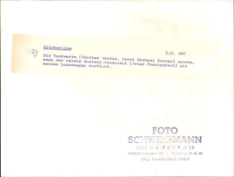 REFUELING TRACES WHEN RICH MUSICAL PRODUCER PETER FRANKENFEL MICHAEL - Vintage Photograph