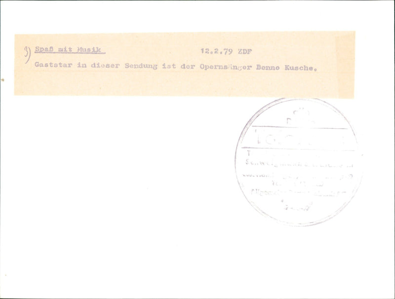 1979 MUSIC THIS OPERA SINGER BENNO KUSCHE - Vintage Photograph