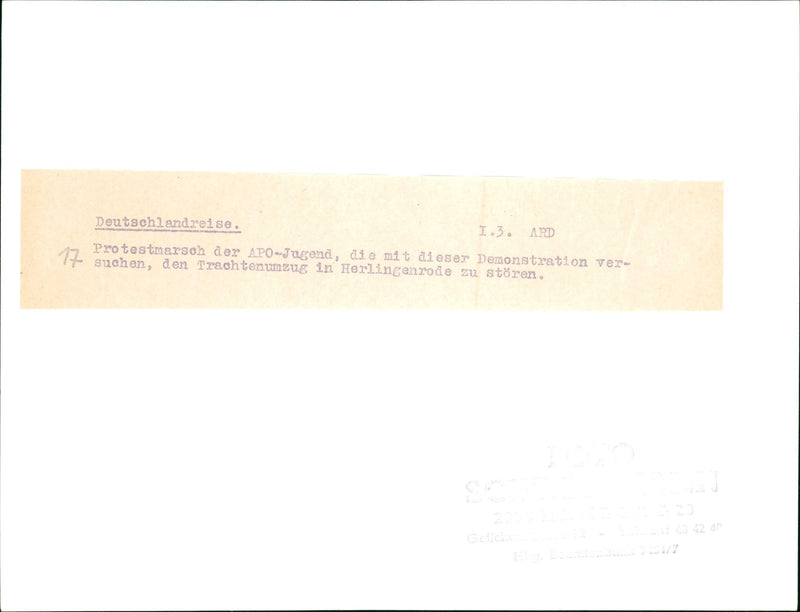 GERMANY TRIP ARD PROTEST APO YOUTH WHO ARE LOOKING THIS - Vintage Photograph