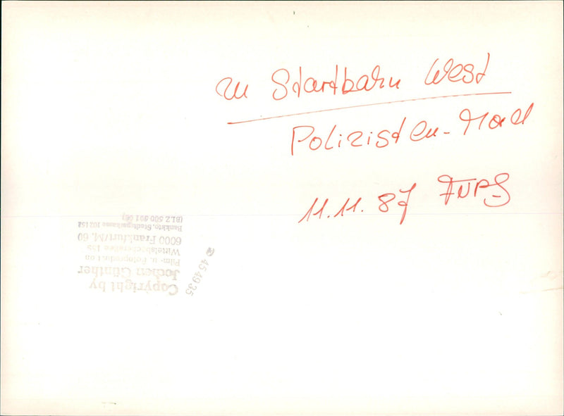 MAIN RUNWAY POLICE MULDER SRAUER CELEBRATION CATHEDRAL FUNERA FILM - Vintage Photograph