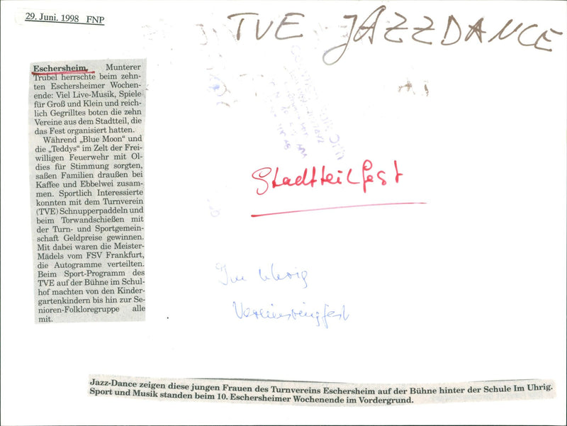 ASSENSING PARTIES ESCHERSHEIM TEN ERSHEIMER WEEKS LIVE MUSIC GAMES MOON JAZZ - Vintage Photograph