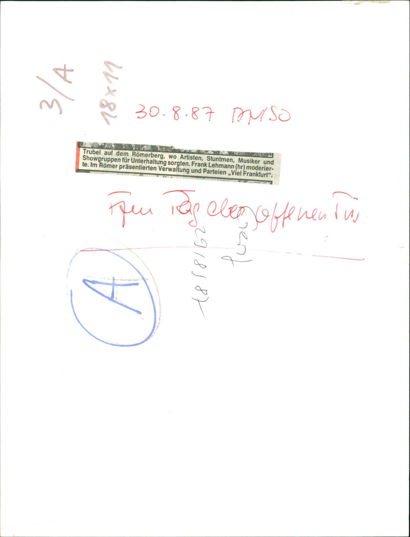 1987 UNTIL FRANK LEHMANN MODELED ADMINISTRATION AND PARTS PRESENTED - Vintage Photograph