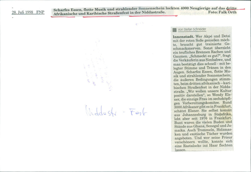 1998 URSEL HOT FOOD BROKEN MUSIC AND BRIGHT SUNSHINE ATTRACTED CURIO - Vintage Photograph