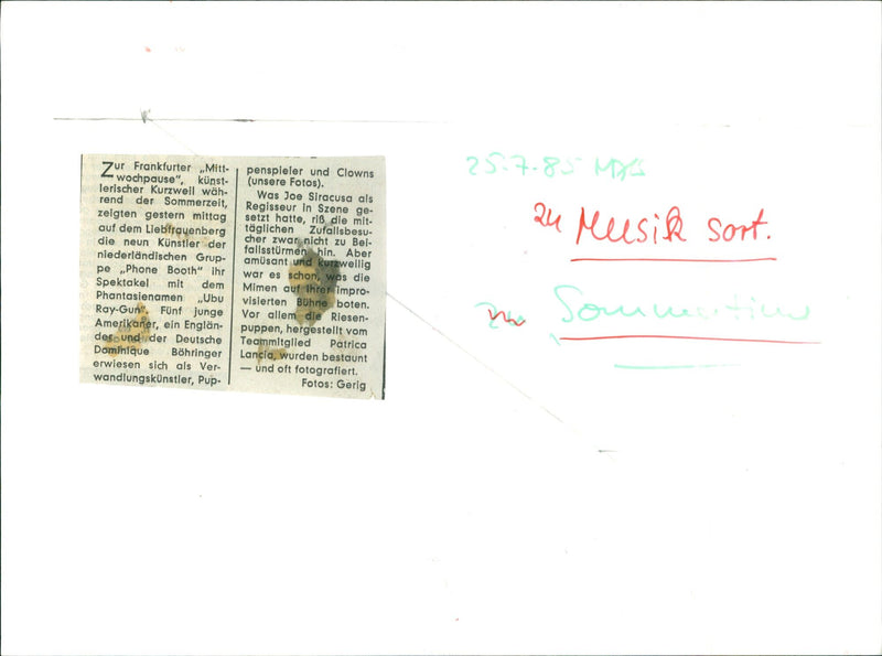 1985 Artists of the Dutch group "Phone Booth" - Vintage Photograph