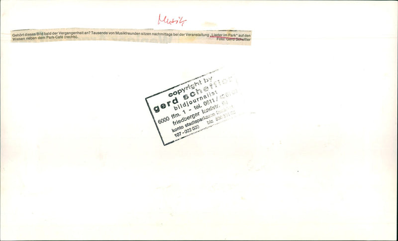 MMERTI SONGS PARK ANNUAL MUSIC FESTIVAL - Vintage Photograph