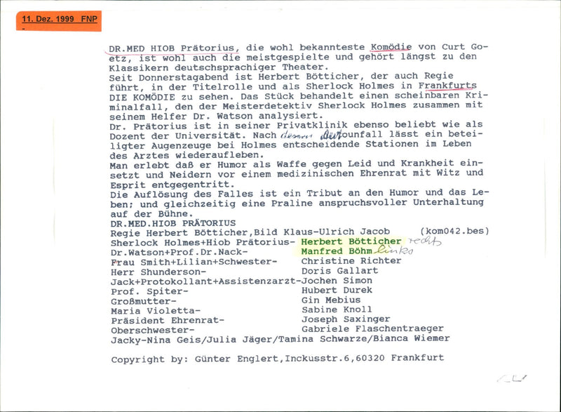 1999 Herbert Bötticher, Klaus-Ulrich Jacob - Vintage Photograph