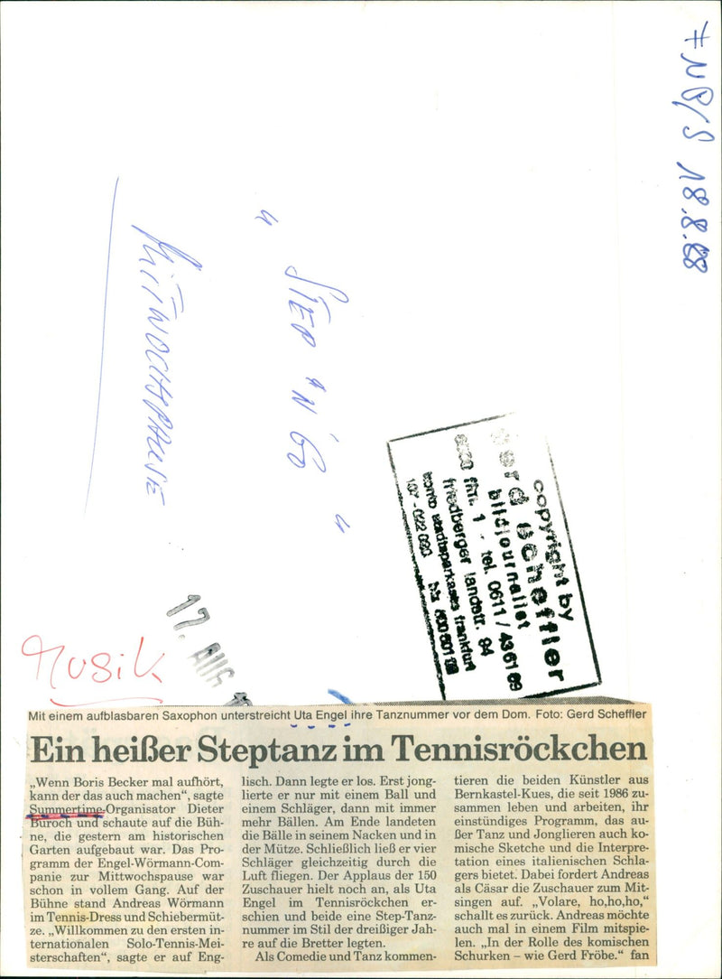 1988 SUMMERIME ARTISTS BERNKASTEL KUES WHO SINCE FILM - Vintage Photograph