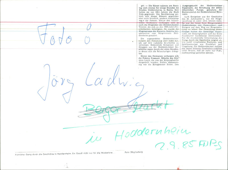 1985 PARTIES STRAEN HEDDERNHEIMS POSSESSION POPULATION CONTINUED - Vintage Photograph