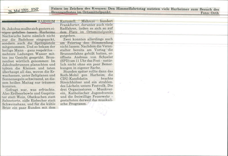 1995 Fountain festival in the local center - Vintage Photograph