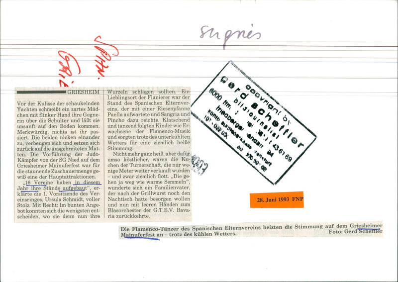 1993 Flamenco dancers of the Spanish parents' association - Vintage Photograph