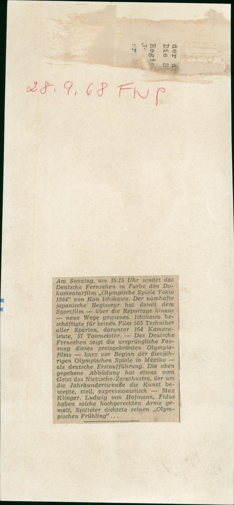 1964 OBJECTIVE MEXICO GERMAN TELEVISION BROADCASTS FURBE FILM - Vintage Photograph