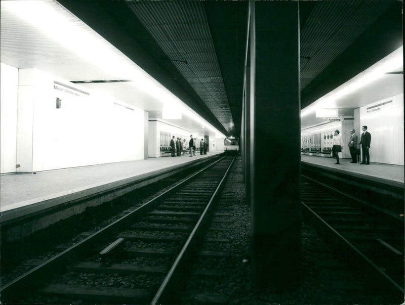 TRAIN STATION TIQUEL ADICKES ALLEE BUSIEST STATIONS FRANKFURT - Vintage Photograph