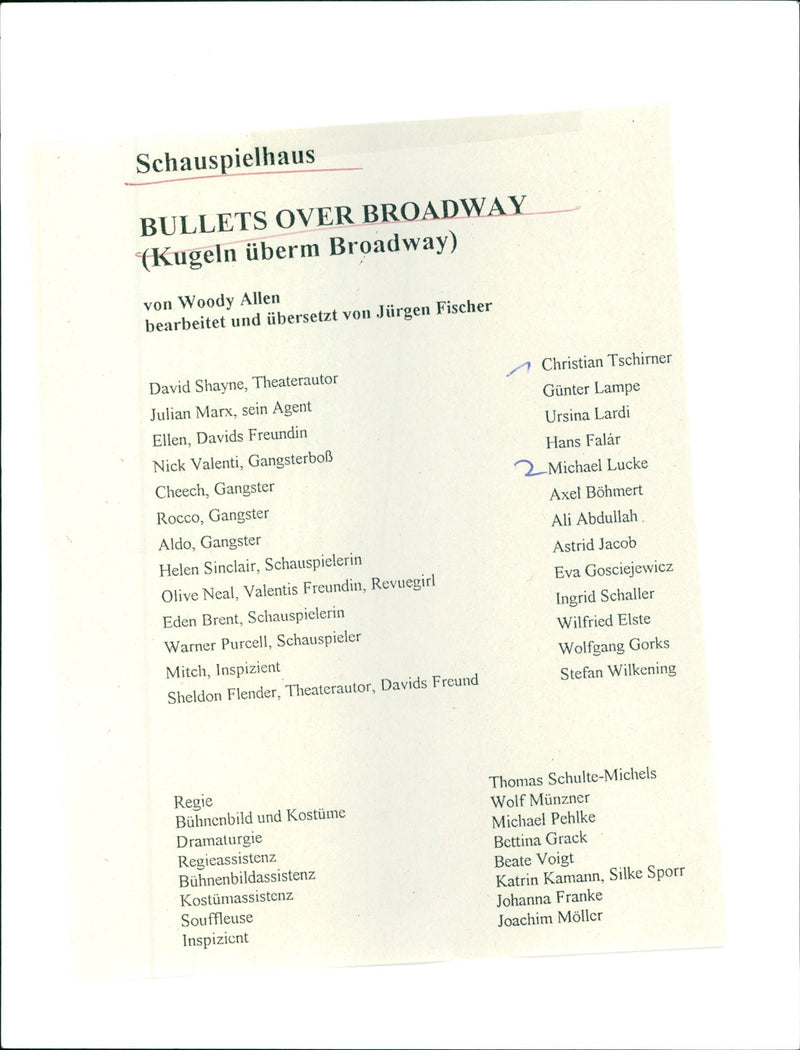 1998 Broadway Musical "Balls over Manhattan" by Woody Allen - Vintage Photograph