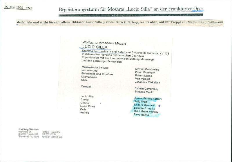 THEATER OPERAS DRAMMA PER MUSICA ROBERT JAMES PETER - Vintage Photograph