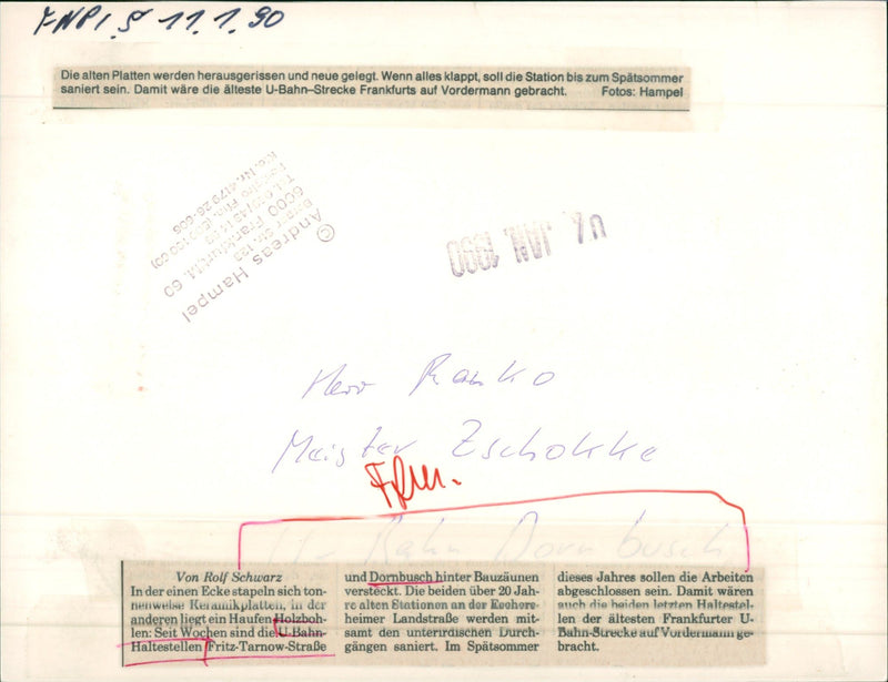 RAILWAY STATION RNBUSCH ADMINISTRATION HAMPEL GINO ODLOGUE TELL FILM - Vintage Photograph