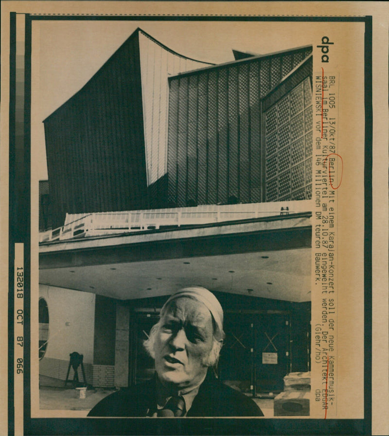 1987 NERMUSIKSAAL NEW CHAMBER MUSIC HALL BERLIN KULTURVIERTEL - Vintage Photograph