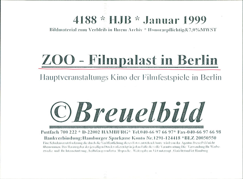 1999 PLIN BERLIN FILM FESTIVAL BIGGEST FESTIVALS - Vintage Photograph