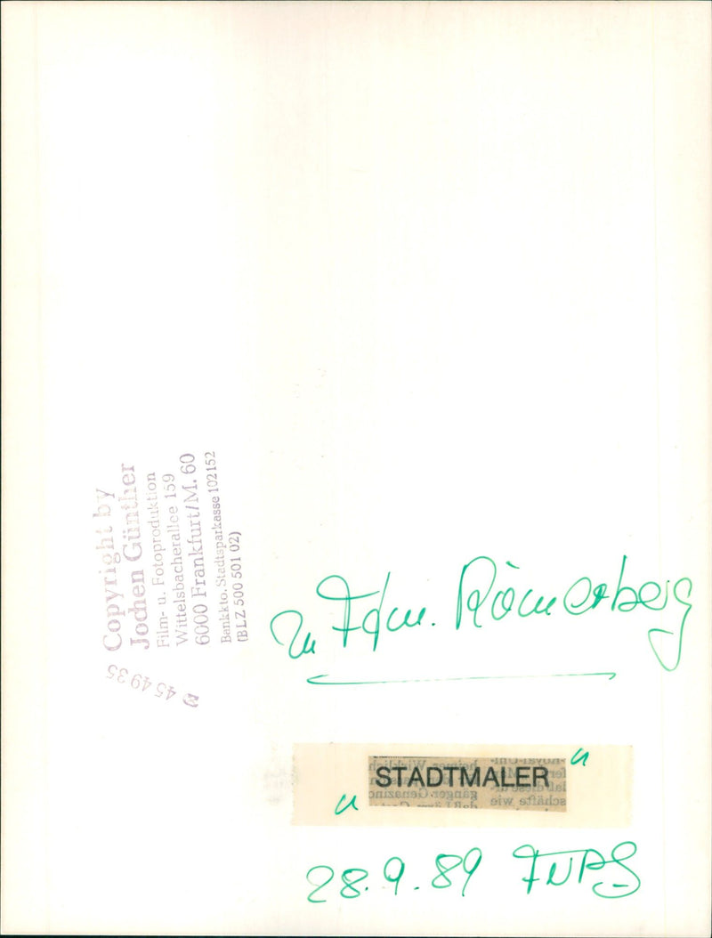 1989 NMAL PFLA STADTSPARKASSE BLZ FUPS NOW SFICOS STADTMALE FILM - Vintage Photograph