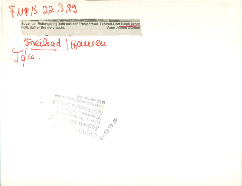 HOUSES SWIMMING POOL FRANKFURT HAS CAPACITY FILM - Vintage Photograph