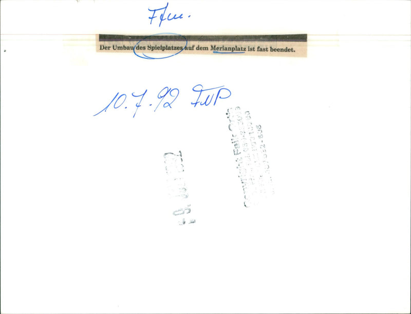 1992 FLEM REMODELING PLAYGROUND MERIANPLATZ ALMOST FINISHED TUP - Vintage Photograph