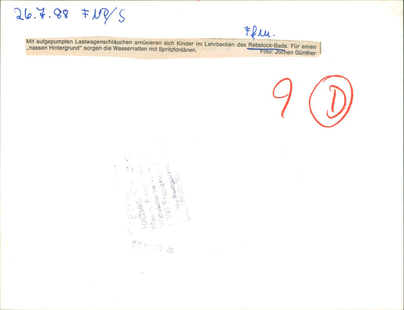 EBSTOCKBAD VERSI EVENTS REBSTOCK SWIMMING POO FILM - Vintage Photograph