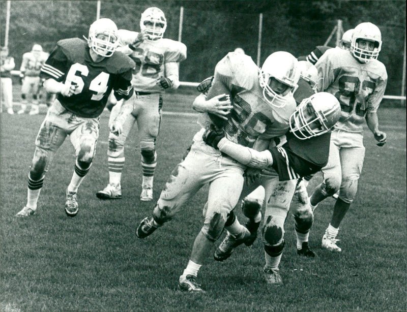 1989 FRANKFURT GAMBLERS NEW ISENBURG JETS FOOTBALL AMERICAN - Vintage Photograph