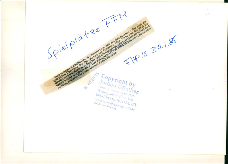 1988 FUPIS PLAYGROUND ALONE SLIDE CLIMBING RACK FILM - Vintage Photograph