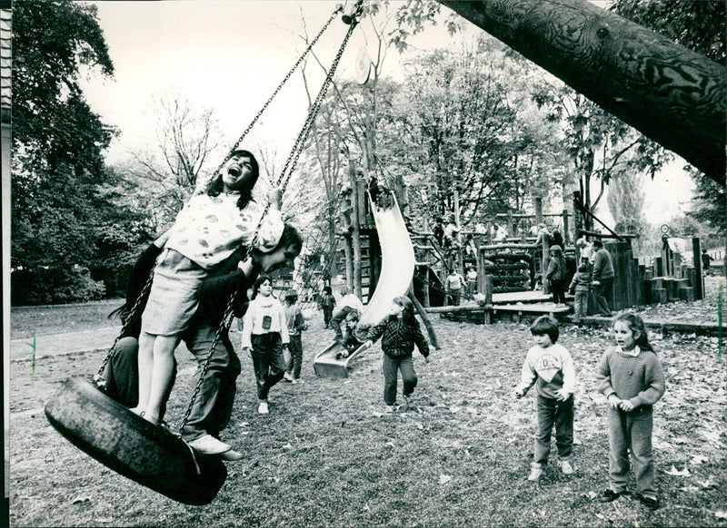 1988 FUPIS PLAYGROUND ALONE SLIDE CLIMBING RACK FILM - Vintage Photograph