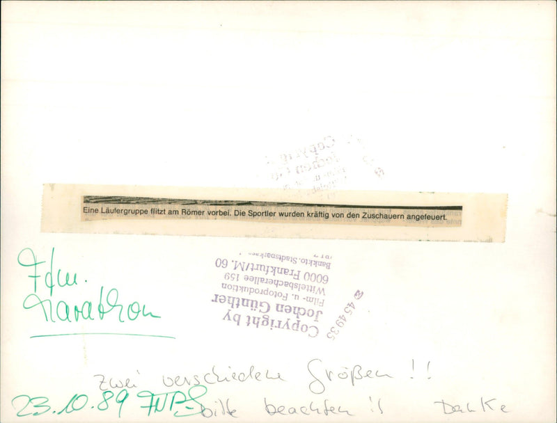 FRANKFURT MARATHO MANNER ROBERTSON LINE FRANEN LINDA FILM - Vintage Photograph