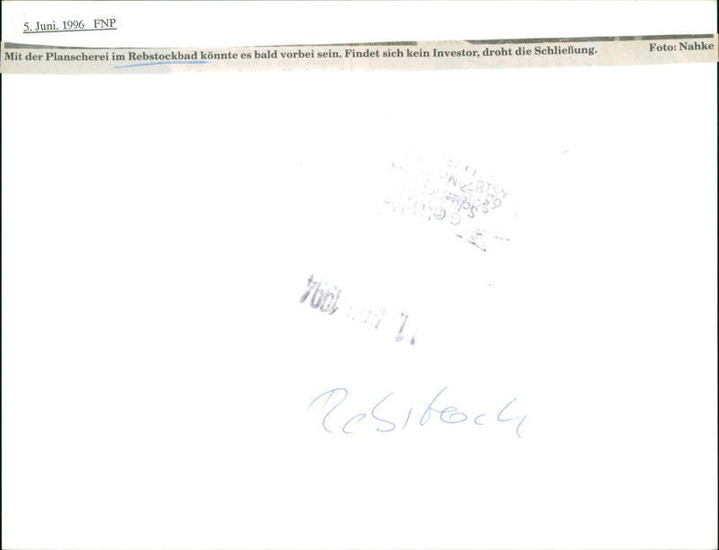 SWIMMBA REBSTOCK BATH BAD COULD SOON OVER INVESTOR FIND HISSELF - Vintage Photograph