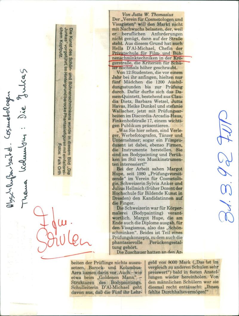 1992 SCHOOLS ART ALREADY JUNKAS PROVEN OUR MICHAEL FILM - Vintage Photograph