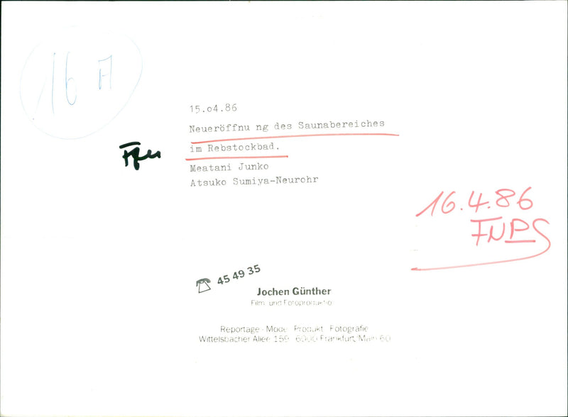 1986 RECONSTRUCTION OPENING SWIMMB REBSTOCKBAD CONSTRUCTION FILM - Vintage Photograph