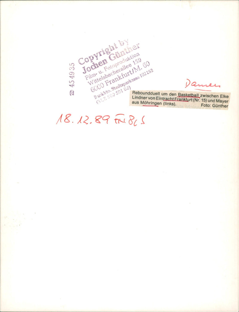 1989 WOMENS VOLUME EINTRA GRUN LADIES REBOUNDDUAL AROUND FILM - Vintage Photograph