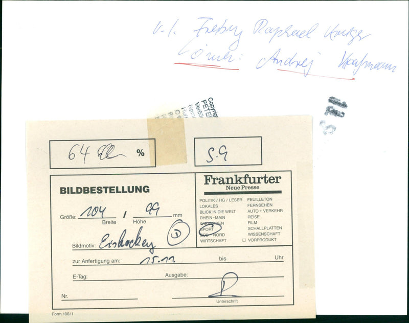 SCENES RAPHAEL KRUGE OUR ANDREJ KOUP VERES PETE COPYRIG FRANKFURTER FILM - Vintage Photograph