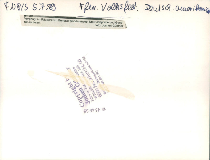 1989 SOLID CERICAN WITTELSBILEE STADTSPARKAS FILM - Vintage Photograph