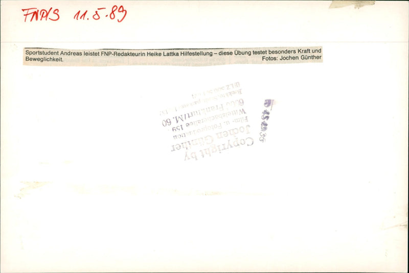 1989 MOBILE STUDIOS TRAININGSGER THIS EXERCISE TESTS ESPECI FILM - Vintage Photograph