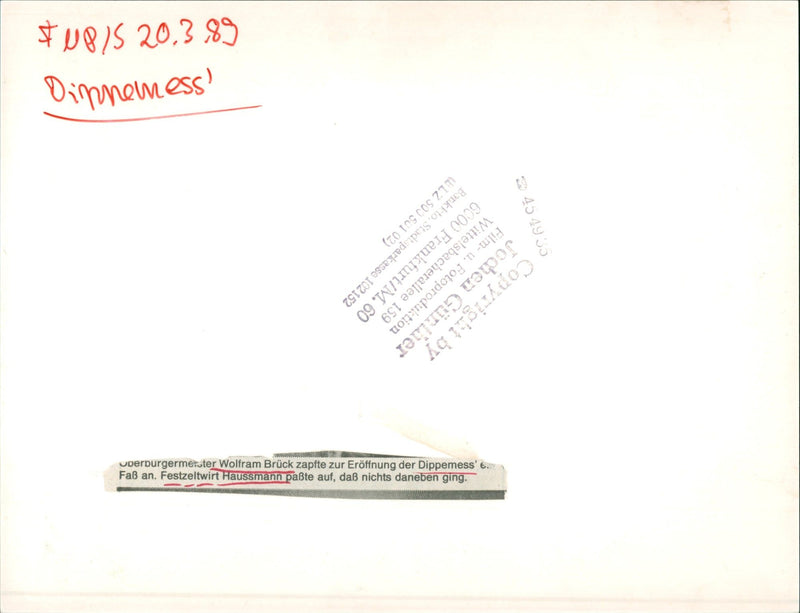 KSFESTE FESTWIRT HAUSMANN RED SPARKLING WINE MEMESS FILM - Vintage Photograph