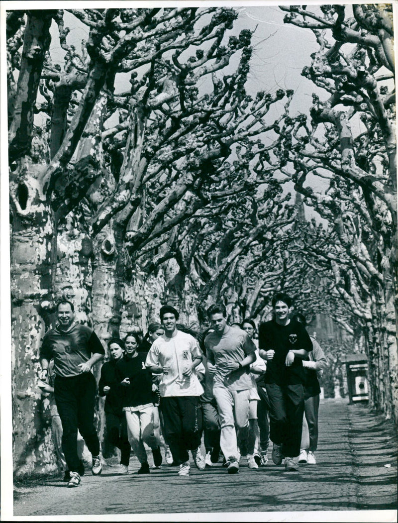 CLOTHING KILOMETERS MISCELLANEOUS RUNNING MEETINGS TRIMMING JOGGING FILM - Vintage Photograph